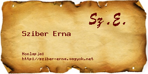 Sziber Erna névjegykártya