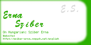 erna sziber business card